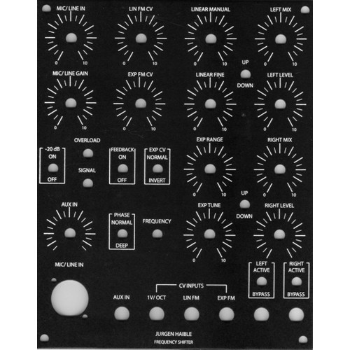 haible frequency shifter, panel, MOTM, 4U (PANJHFREQMOTM4U) by synthcube.com
